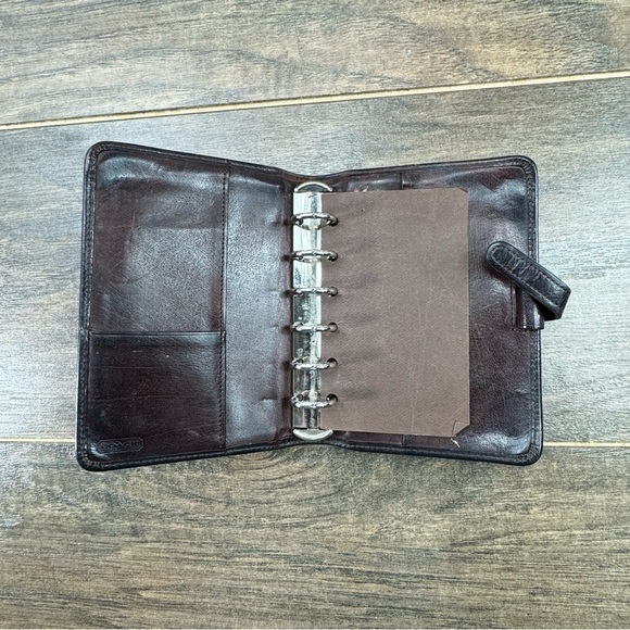 Vintage Coach Planner Brown Leather Compact Personal Binder - Picture 3 of 6